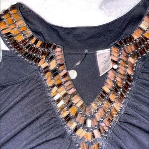 BKE Jeans shoulderless slinky long sleeve shirt